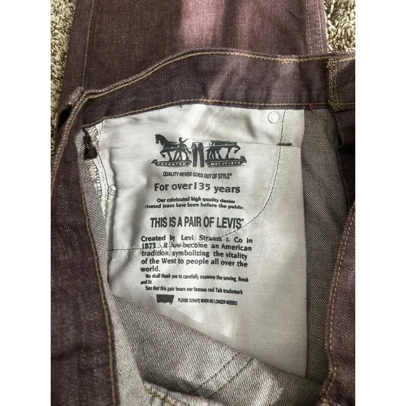 Levi's 562 Loose Taper Jeans Brown 36x32 Baggy Streetwear Y2K Denim Button Fly - Picture 9 of 11